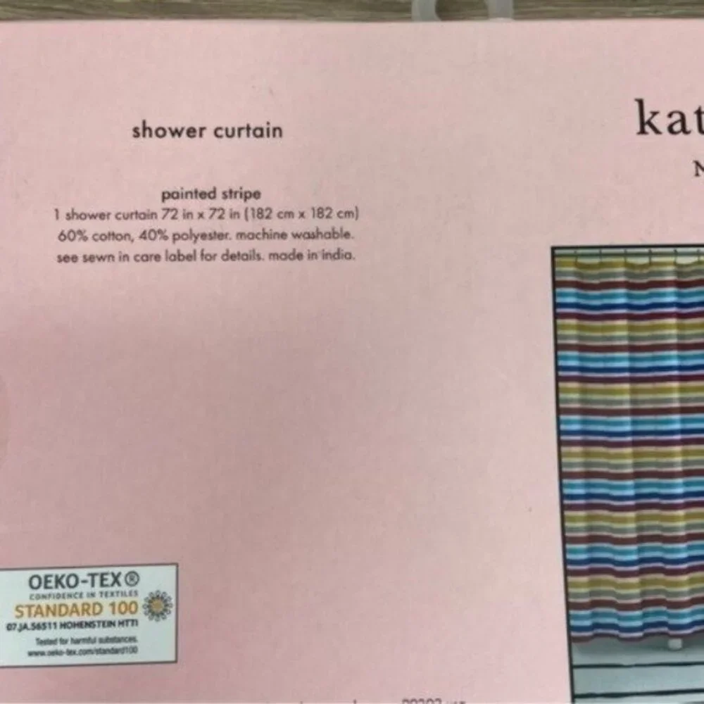 Kate Spade Painted Stripe Shower Curtain NEW